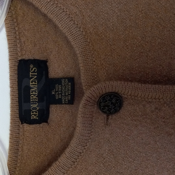 CAMEL TAN Jacket Top Wool Classic by REQUIREMENTS Hong Kong Size Large to  XL - Picture 5 of 11